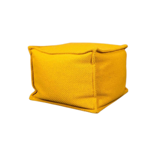 Coda Cube Pouffe in Kvadrat Wool-Blend Knit, In‑House Design with Recycled Beanbag Filling