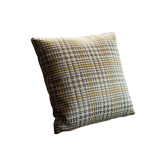 Paul Smith Houndstooth Lemon Cushion, Kvadrat Divina Beige Back, 45 x 45 cm
