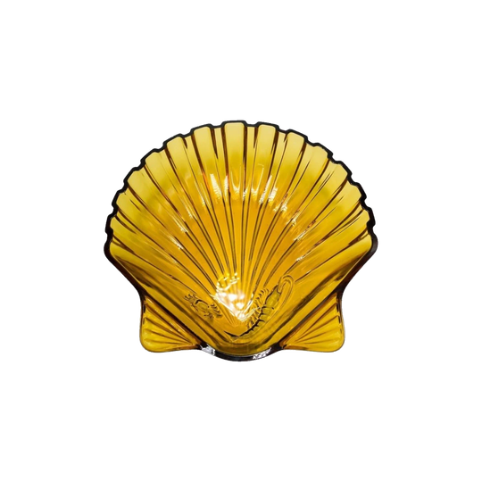 Vintage Amber Shall Shaped Dish