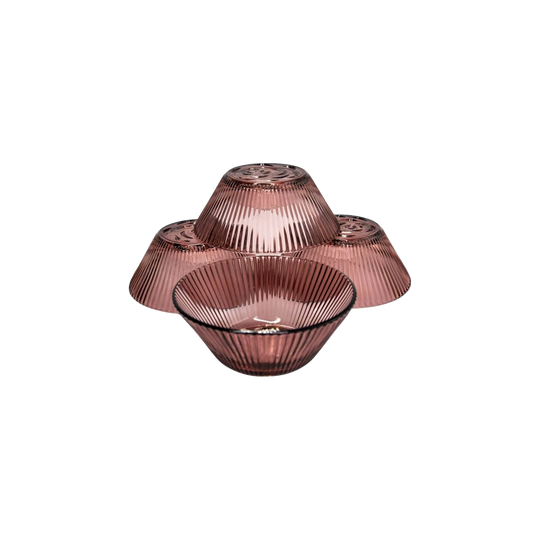 Cranberry Ribbed Dessert Bowls