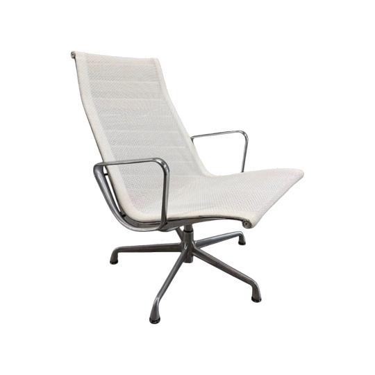 Herman Miller EA 116 Eames Aluminum Group Lounge Chair - White Mesh