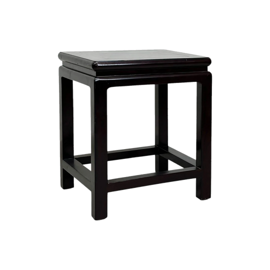 Simple Stretcher-Base Side Table, Warm Lacquer Finish