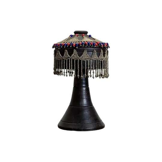 Ethiopian Beaded Pedestal Container
