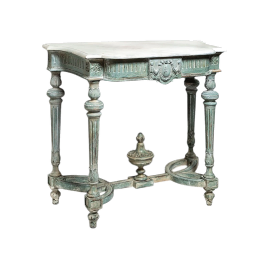 French Louis XVI style painted consul table