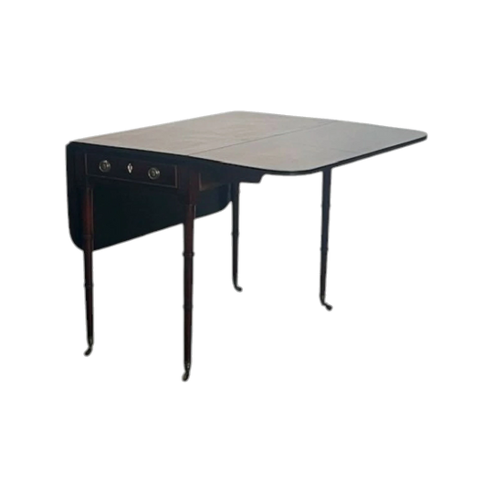 George III English Cuban Mahogany Drop-Leaf Pembroke Table, Early 1800s
