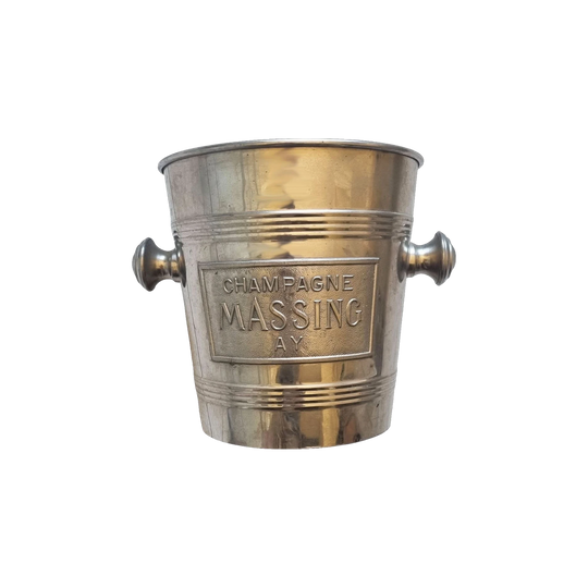 Vintage French Champagne Bucket by Massing, CB 333 – Nickel‑Chrome, 20 cm