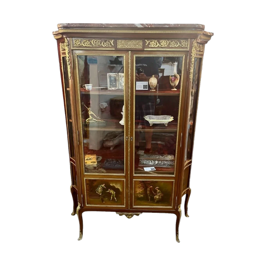 French 19th century rosewood Louis 15th style two door vitrine