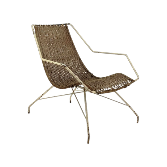 Carlo Hauner Wicker and Iron Chair, Brazil