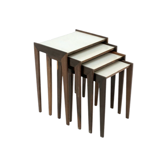 Set of 4 Brazilian Rosewood and Laminex Nesting Tables, Brazil
