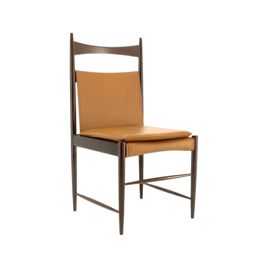 Sergio Rodrigues Cantu Dining Chair, Brazil, 1950s, Brazilian Rosewood and Tan Leather