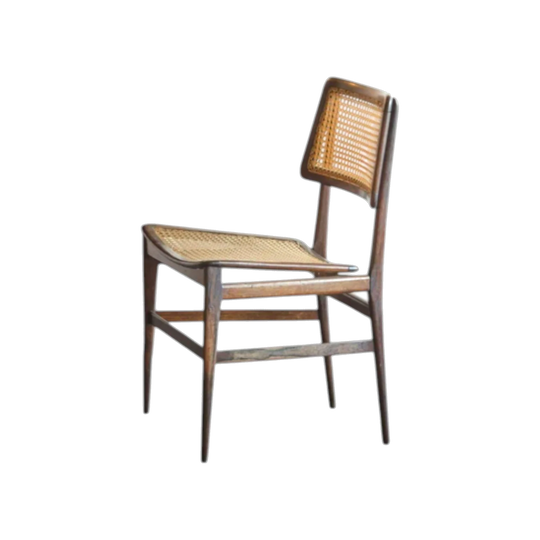 Martin Eisler and Carlo Hauner Brazilian Rosewood and Rattan Dining Chair, Brazil, 1950s