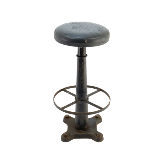 Machine Age Stool – Black Vinyl and Solid Steel