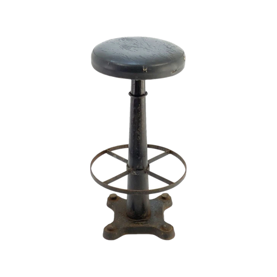 Machine Age Stool – Black Vinyl and Solid Steel