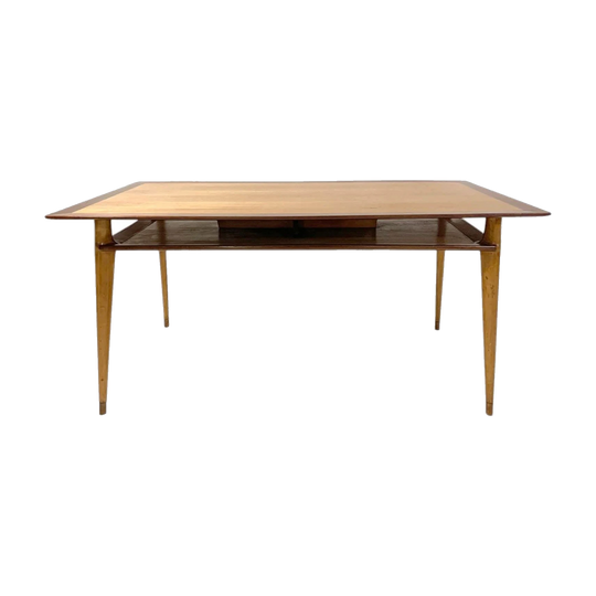 Grant Featherston One-Off Dining Table, Australia 1952 – Oak with Walnut Banding, Copper Sabots