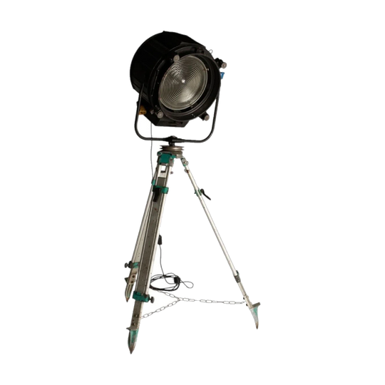 Pollux Large Black Film/Theatre Lamp on Steel Tripod, Italy