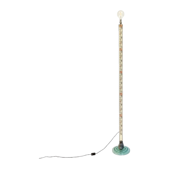 Vintage Surveyor Measuring Post Floor Lamp, Australia – Timber with Glass Base, New Fittings and Wiring