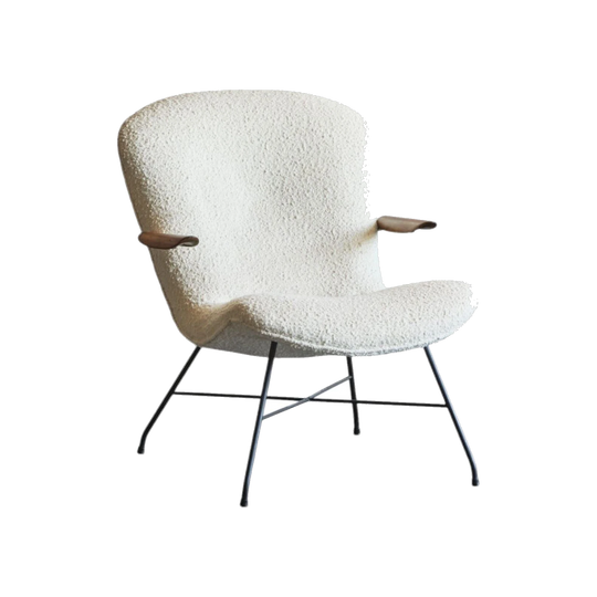 Lounge Chair by Martin Eisler and Carlo Hauner, Brazil, 1960s, Bouclé Upholstery and Iron Frame