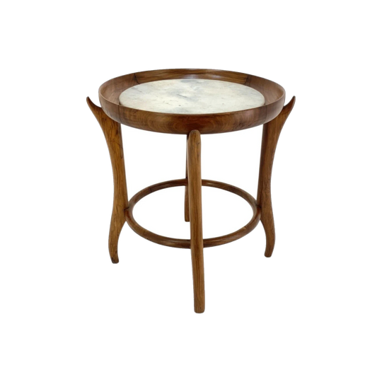 Giuseppe Scapinelli Marble and Caviuna Wood Side Table