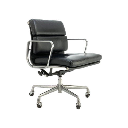 Charles & Ray Eames Soft Pad Chair, Low Back, Black, 1980s — Three Available, Priced Individually
