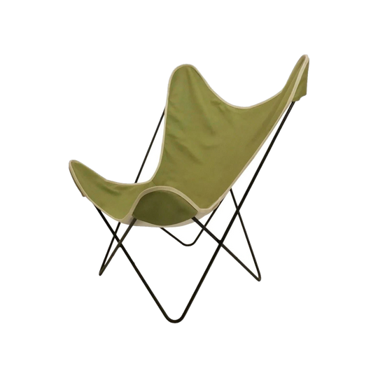 Australian-Made 20th-Century Butterfly Chairs with Linen-Backed Leather Slings, Based on the 1938 Design by Antonio Bonet, Juan Kurchan & Jorge Ferrari Hardoy