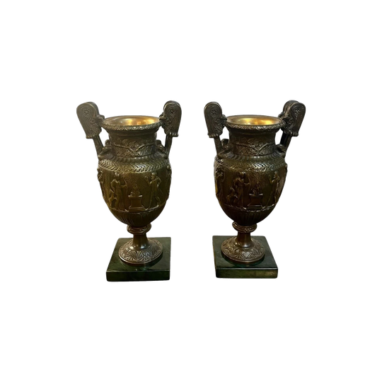 Cast bronze urns