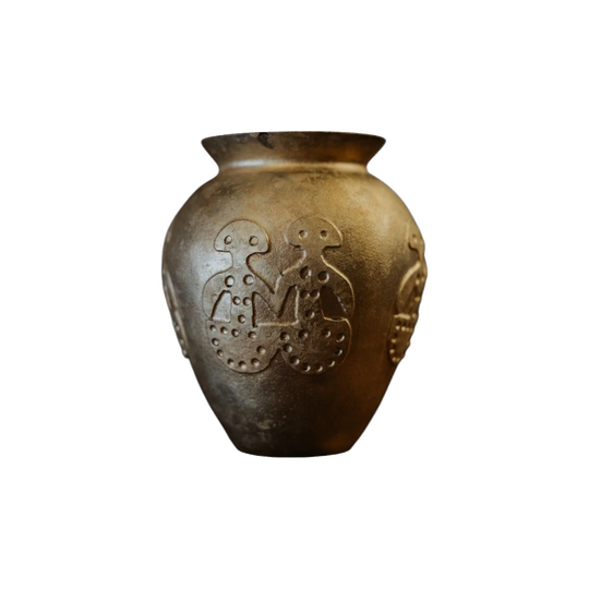 Gold Etched Glass Vase
