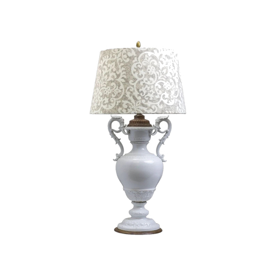 Large Meissen Porcelain Prunkvase Urn Table Lamp, Neoclassical, Leuteritz Design, c. 1880s