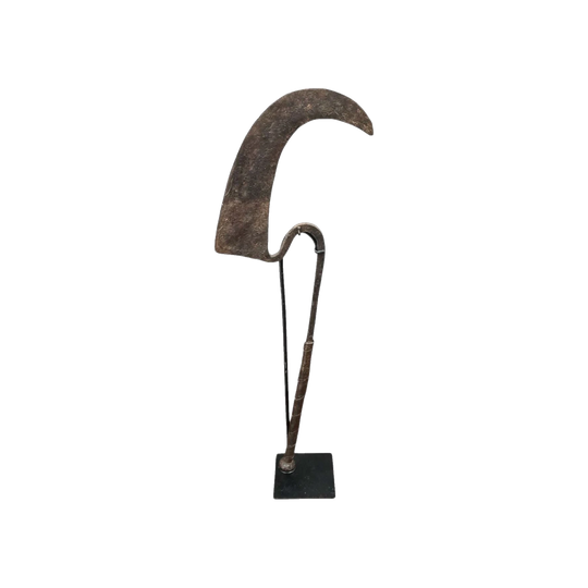 Mounted Kirdi Hand-Forged Iron Valuta / Ceremonial Axe, Cameroon
