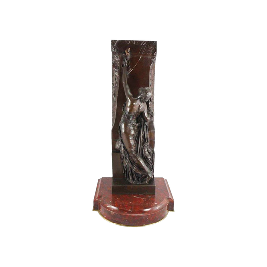 Henri Chapu ‘La Jeunesse’ French Bronze by Barbedienne, Tiffany & Co. Retailed, on Marble Base