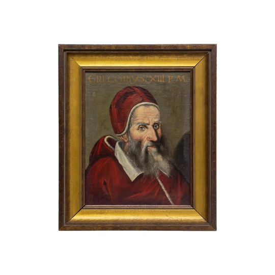Italian Oil on Canvas Portrait of Pope Gregory XIII, referencing a portrait attributed to Bartolomeo Passarotti (c. 1586)