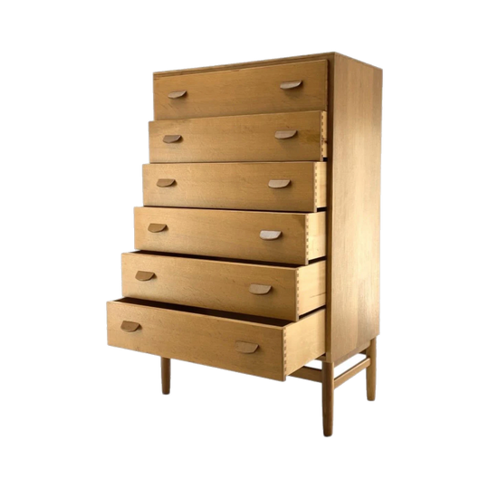 Poul Volther Danish Oak Six-Drawer Chest, Restored