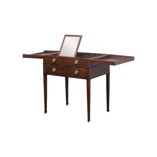 Late 18th–Early 19th Century English Beau Brummell Poudreuse Gentleman’s Dressing Table in Flame Mahogany