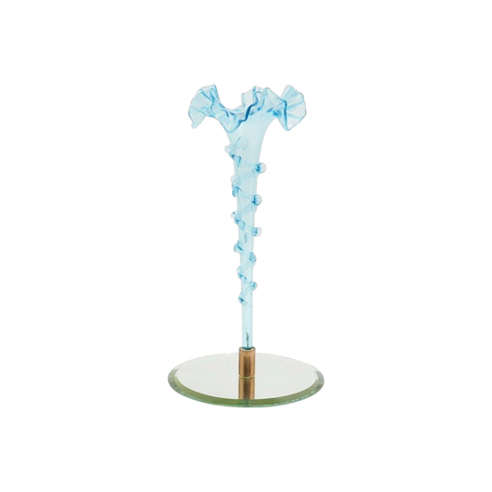 Antique Victorian Sky-Blue Glass Trumpet Vase, c. 1890s