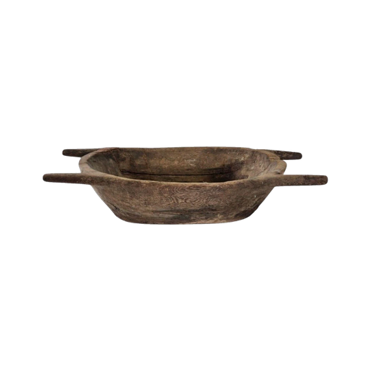 Antique Rustic Hardwood Trough with Handles