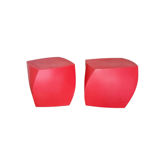 Twist Stool by Frank Gehry for Heller, 2004, Red/Orange — Single Remaining