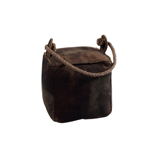 Vegetable-Buffed Vegan Leather Cube Door Stopper