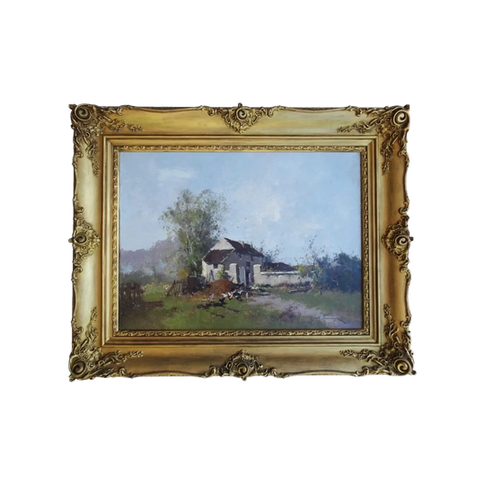 Eugène Galien-Laloue (1854–1941) Impressionist Landscape, Oil on Canvas, Signed Under Pseudonym, Gilt Period Frame