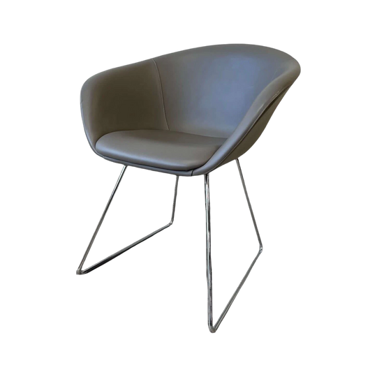 Duna 02 Chair, Sled Base, Leather, Arper