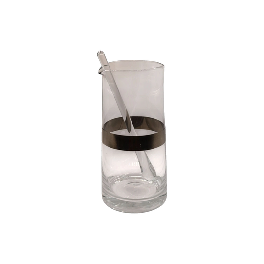 Vintage/Retro Cocktail Mixer and Pitcher with Platinum Band