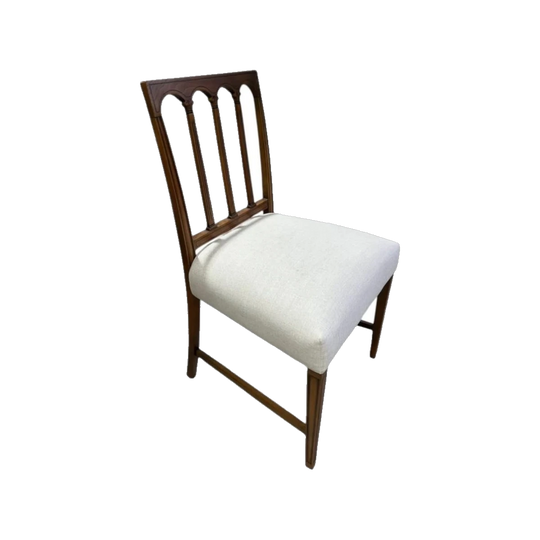 Vintage Georgian Side Chair with Carved Arched Back and Westbury Textiles Upholstery