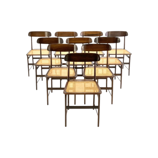 Sergio Rodrigues 'Lucio Costa' Dining Chair, Brazil, 1950s, Brazilian Rosewood and Rattan