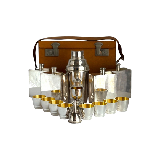 An Exceptional and Rare Dunhill Travelling Cocktail Set, made by P. H. Vogel & Co for Alfred Dunhill Ltd, mid 20th Century