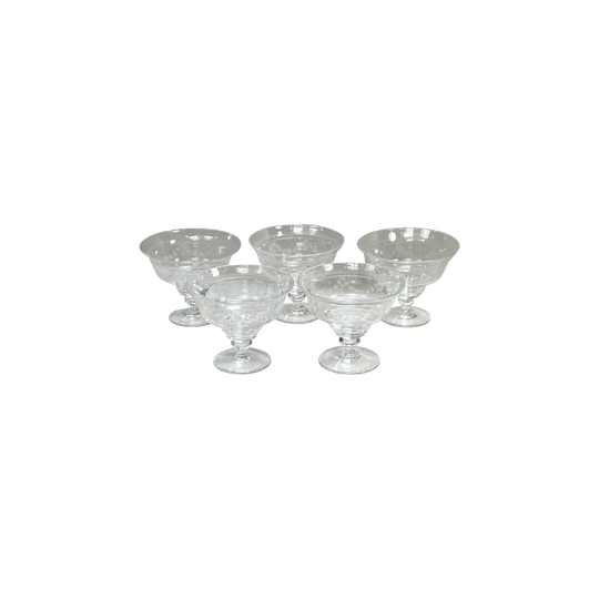 Stuart Crystal Stemmed Dessert Bowls – Set of Five