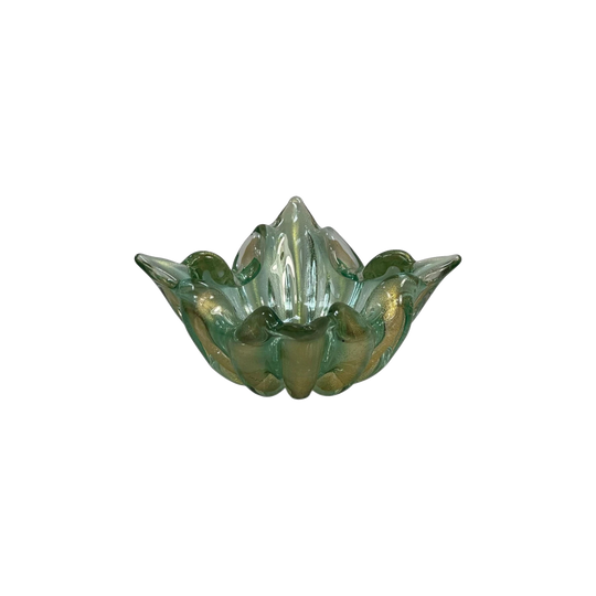 Murano Green and Gold Glass Bowl, c.1970