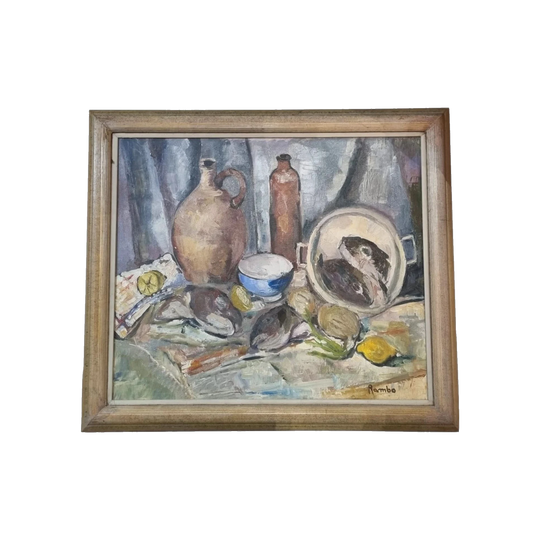 Jules Rambo (1896–1974) Belgian Post‑Impressionist Still Life, Oil on Canvas, Signed