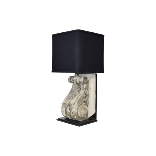 19th-Century French Plaster Acanthus Corbel, Mounted as a Lamp