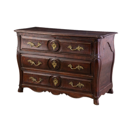 French Louis XV Walnut Three-Drawer Commode, circa 1760
