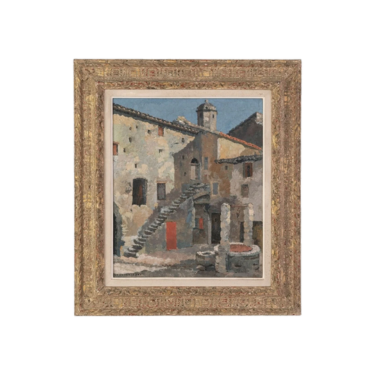 René Fontayne (French, 1891–1952), Popes Court in Villeneuve-lès-Avignon – Impressionist Landscape, Oil on Canvas, Signed