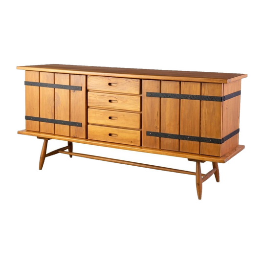 Henri Lancel (1912–1976) for Levitan, Pine Sideboard, France, c. 1955