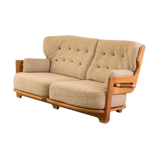 Guillerme & Chambron ‘Denis’ Sofa in Light Oak for Votre Maison, France, 1960s